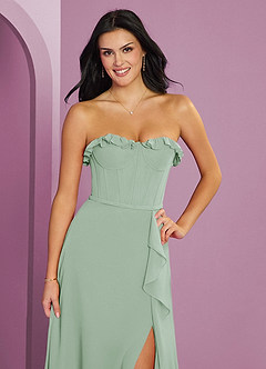 Barbie ♥ Azazie Bridesmaid Dresses Agave A-Line Sweetheart Neckline Chiffon Dress image6