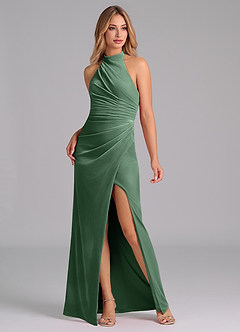 Azazie Jemma Robes de demoiselle d'honneur Robe Fourreau en velours Plissée Eucalyptus image6