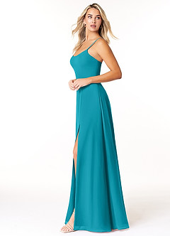 Azazie Moira Bridesmaid Dresses Jade A-Line Scoop Chiffon Dress image3