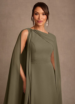 Azazie Liddie Abiti per la Madre della Sposa Abito A-Line in Chiffon Plissettato Willow Green image6