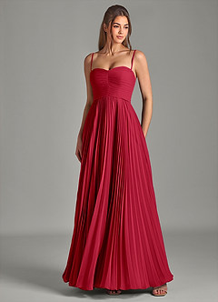 Azazie Chiana Brudtärnklänningar Klä av A-Linje i Chiffong Axelbandslös Scharlakansrött image3