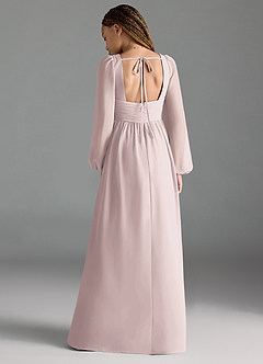Azazie Norah Junior Blushing Pink A-Line Pleated Chiffon Dress image2