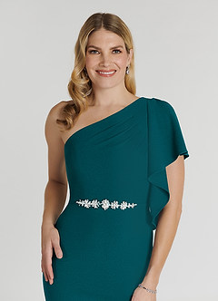 Azazie Pia vestidos de madre de la novia Vestido de Pavo Real de Crepé elástico de Corte Sirena con Plisado image5