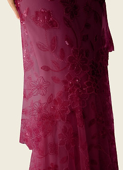 Fayerosa Burgundy Beading Sequin Embroidery Prom Dress image7