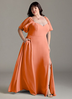 Azazie Chloe Bridesmaid Dresses Sunset A-Line Sweetheart Neckline Chiffon Dress image4