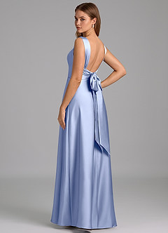 Azazie Beatrice 신부 들러리 드레스 A라인 스윗하트 네크라인 스트레치 새틴 바닥 길이 드레스 image2