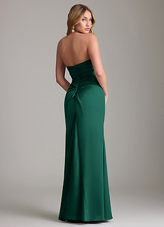 Azazie Lucille Bridesmaid Dresses Emerald Mermaid Strapless Stretch Satin Convertible Dress image2