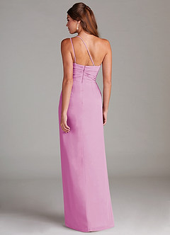Azazie Eren Jurken voor bruidsmeisjes Jurk van Chiffon met Kolom One-Shoulder Snoep Roze image7