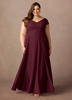 Azazie Rosemarie Kleider für die Brautmutter A-Linie Spitze Kleid Cabernetrot image10