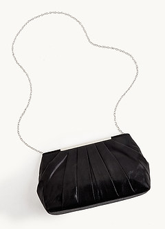 front Metallic Pleated Clutch