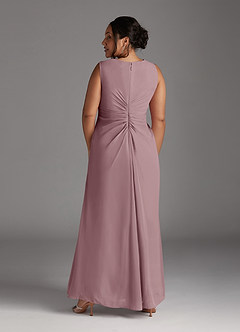 Azazie Manuella Mother of the Bride Dresses Dusty Rose A-Line V-Neck Pleated Chiffon Dress image14