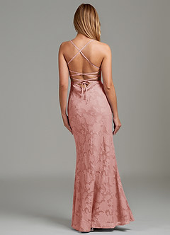 Azazie Ola Bridesmaid Dresses Rosette Mermaid Corset Floral Burnout Dress image6