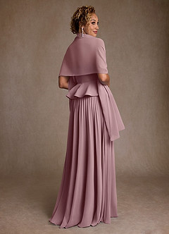 Azazie Josabeth Mère de la mariée Robes Robe Trapèze en Mousseline de soie Plissée Rose Poussiéreuse image3