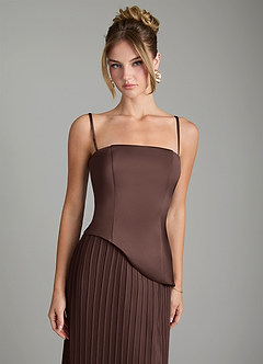 Azazie Tierney Bridesmaid Dresses Ganache A-Line Strapless Chiffon Convertible Dress image2