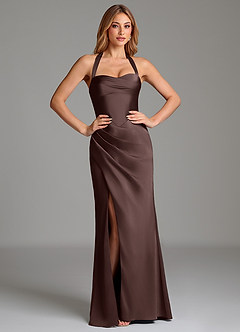 Azazie Serenity Bridesmaid Dresses Ganache Mermaid Sweetheart Neckline Stretch Satin Dress image5
