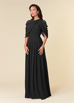 Azazie Olena Mother of the Bride Dresses Black A-Line Sequins Chiffon Dress image3