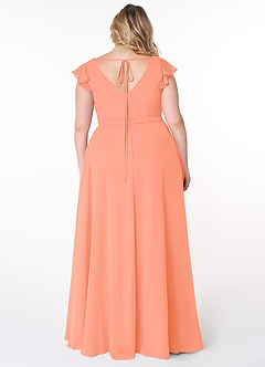 Azazie Claudine Schlussverkauf A-Linie Flatterhülse Chiffon Kleid Sonnenuntergang image8