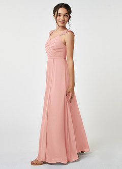Azazie Emily Junior Dusty Rose A-Line Ruched Chiffon Dress image3