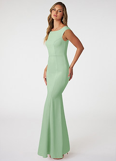 Azazie Nicolina Bridesmaid Dresses Dusty Sage Mermaid Square Neckline Stretch Crepe Dress image3
