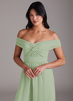 Azazie Lamara Bridesmaid Dresses Dusty Sage Off the Shoulder Chiffon Convertible Jumpsuit image7