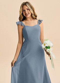 Azazie Mavie Junior Abito A-Line in Chiffon Increspato Crepuscolo image5