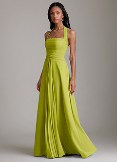 Azazie Clarisa Probar vestidos en casa Vestido de Rosa Polvorienta de Gasa de Corte en A con Plisado image6