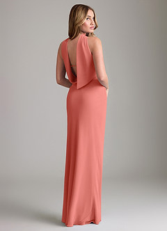 Azazie Lusinda Bridesmaid Dresses Salmon Pink Mermaid Off the Shoulder Chiffon Convertible Dress image6
