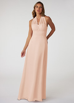 Azazie Fifi Bridesmaid Dresses English Rose A-Line Strapless Chiffon Convertible Dress image3