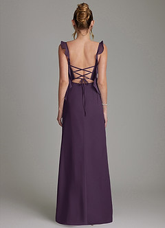 Azazie Jessamine Bridesmaid Dresses Plum Mermaid Corset Chiffon Dress image7