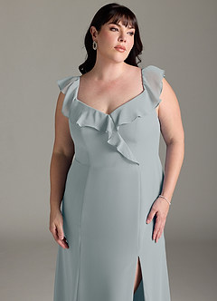 Azazie Sophie Bridesmaid Dresses Dolphin Grey A-Line Off the Shoulder Chiffon Convertible Dress image13