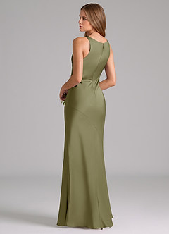 Azazie Allettie Bridesmaid Dresses Pistachio Mermaid Stretch Satin Dress image2
