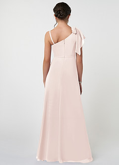 Azazie Aidy Junior A-Linie Schleifen Chiffon Kleid Blassrosa image2