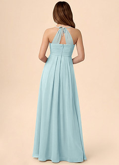 Azazie Ginny Junior Linia A Pofałdowany Szyfon Długość podłogi Młodsza druhna Sukienka image4