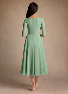 Azazie Durant Mother of the Bride Dresses Matcha A-Line Pleated Chiffon Dress image3