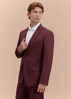 front James Cabernet Structured Stretch Suit Jacket