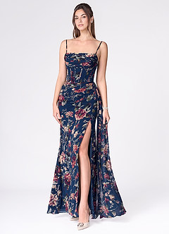 Aurra Navy Multi Maxi Dress | Azazie Aurra Navy Multi Maxi Dress | Azazie