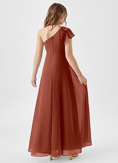 Azazie Arabella Junior Auburn A-Line Ruched Chiffon Dress image2