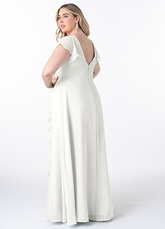 Azazie Omari Bridesmaid Dresses White A-Line Chiffon Dress image8
