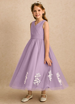 Azazie Rylie vestidos de niña de las flores Vestido Glicinia de Tul de Línea A con Encaje image4