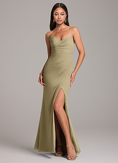 Azazie Yola Final Sale Moss Green Mermaid Strapless Chiffon Convertible Dress image1