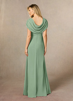 Azazie Mary Vestidos para mãe da noiva Vestir Matchá de Chiffon de Linha A com Fenda Lateral image3