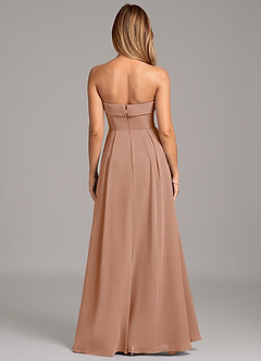 Azazie Lucienne Brudtärnklänningar Klänning av A-Linje i Chiffong Axelbandslös Champagne Ros Konvertibel image5