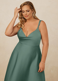 Christian Siriano Bridal for Azazie 1001 Bridesmaid Dresses Eucalyptus A-Line Sweetheart Neckline Stretch Satin Dress image16