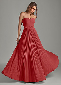 Azazie Chiana Abiti da Damigella Abito A-Line in Chiffon Senza Cinturino Ruggine image1