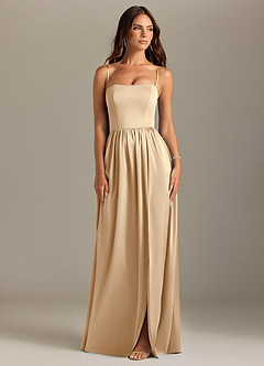 Azazie Calianna Bridesmaid Dresses Champagne A-Line Off the Shoulder Stretch Satin Convertible Dress image8