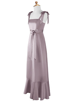 Azazie Barbara Junior Dusk A-Line Bow Matte Satin Dress image8