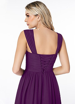 Azazie Angie Bridesmaid Dresses Grape A-Line Corset Chiffon Dress image3