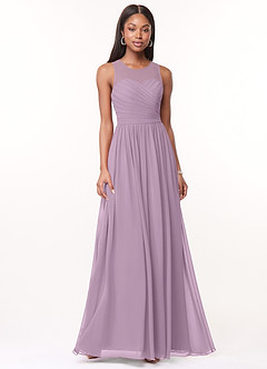 Azazie Nina Bridesmaid Dresses Wisteria A-Line Pleated Chiffon Dress image1