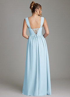 Azazie Caterina Bridesmaid Dresses Sky Blue A-Line Corset Chiffon Dress image6