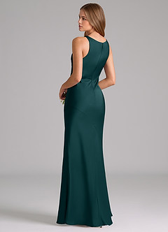 Azazie Allettie Bridesmaid Dresses Pine Mermaid Stretch Satin Dress image2